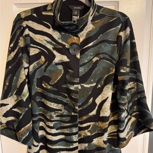 Ali Miles Multicolor Abstract Button-Up Jacket